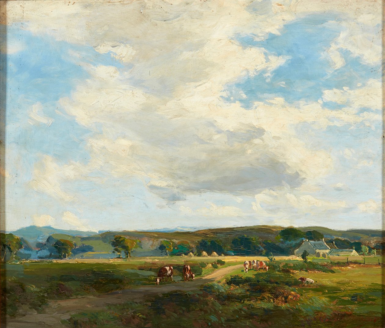 Ettermiddagssolskinn (olje på panel) av John Campbell Mitchell