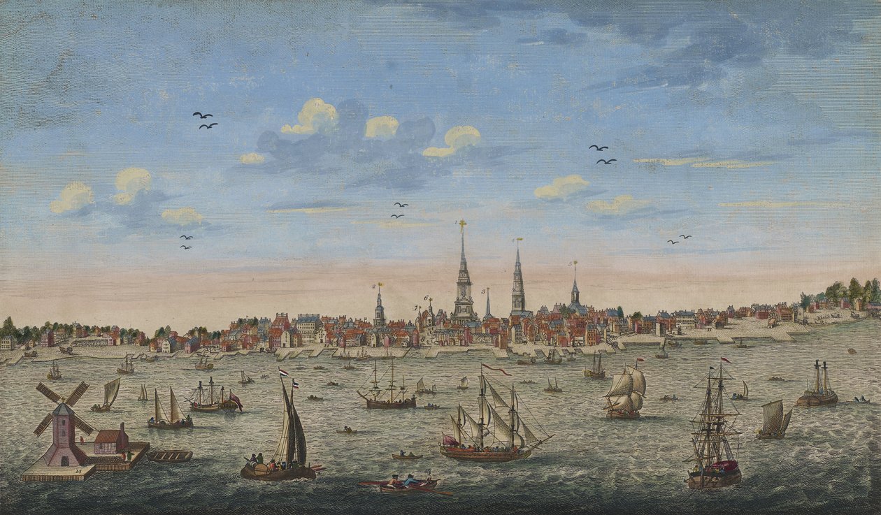 Et østperspektivvisning av Philadelphia, 1778 av John Carwitham