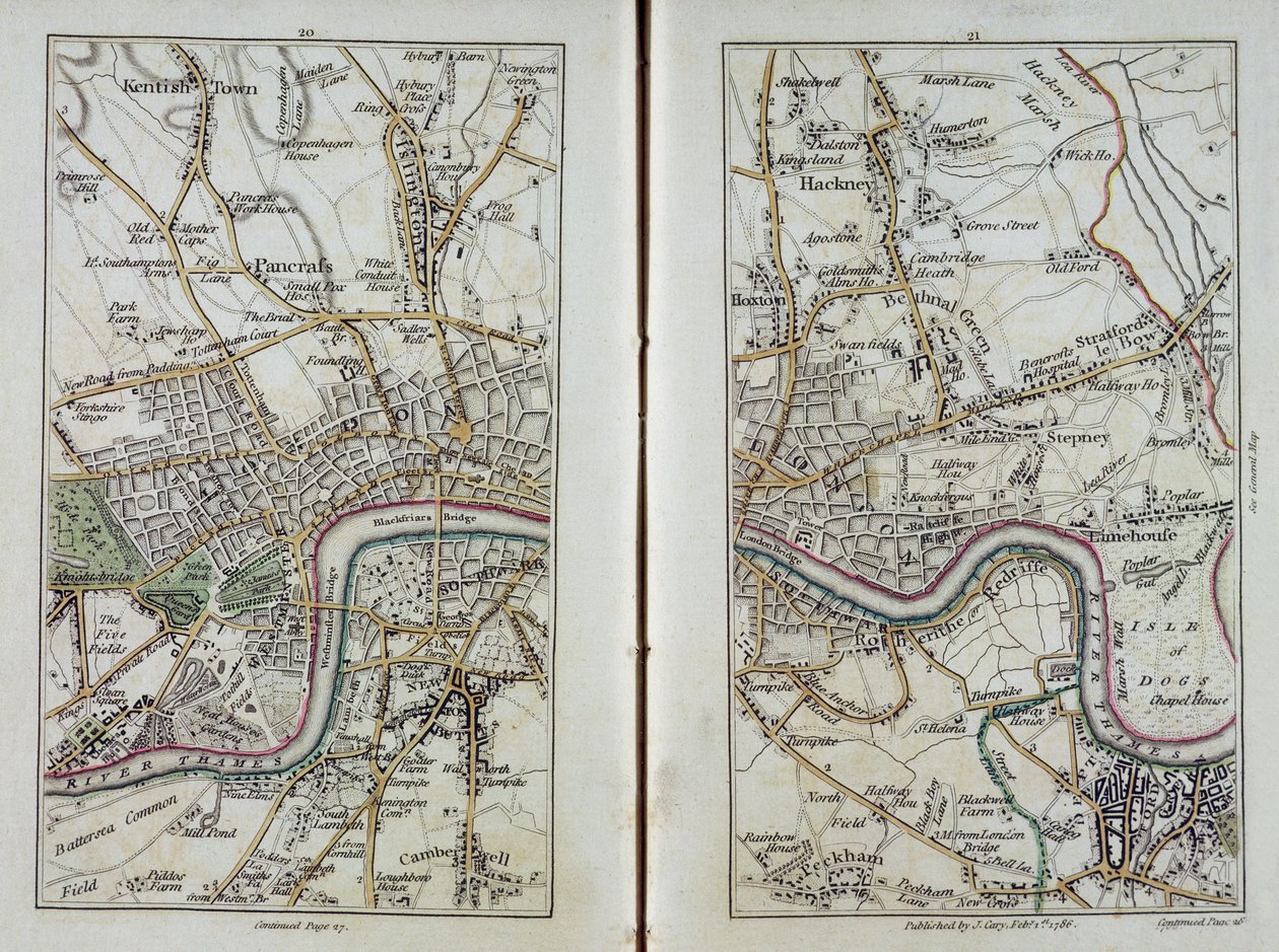 Kart over Øst-London, platene 20-21, fra 