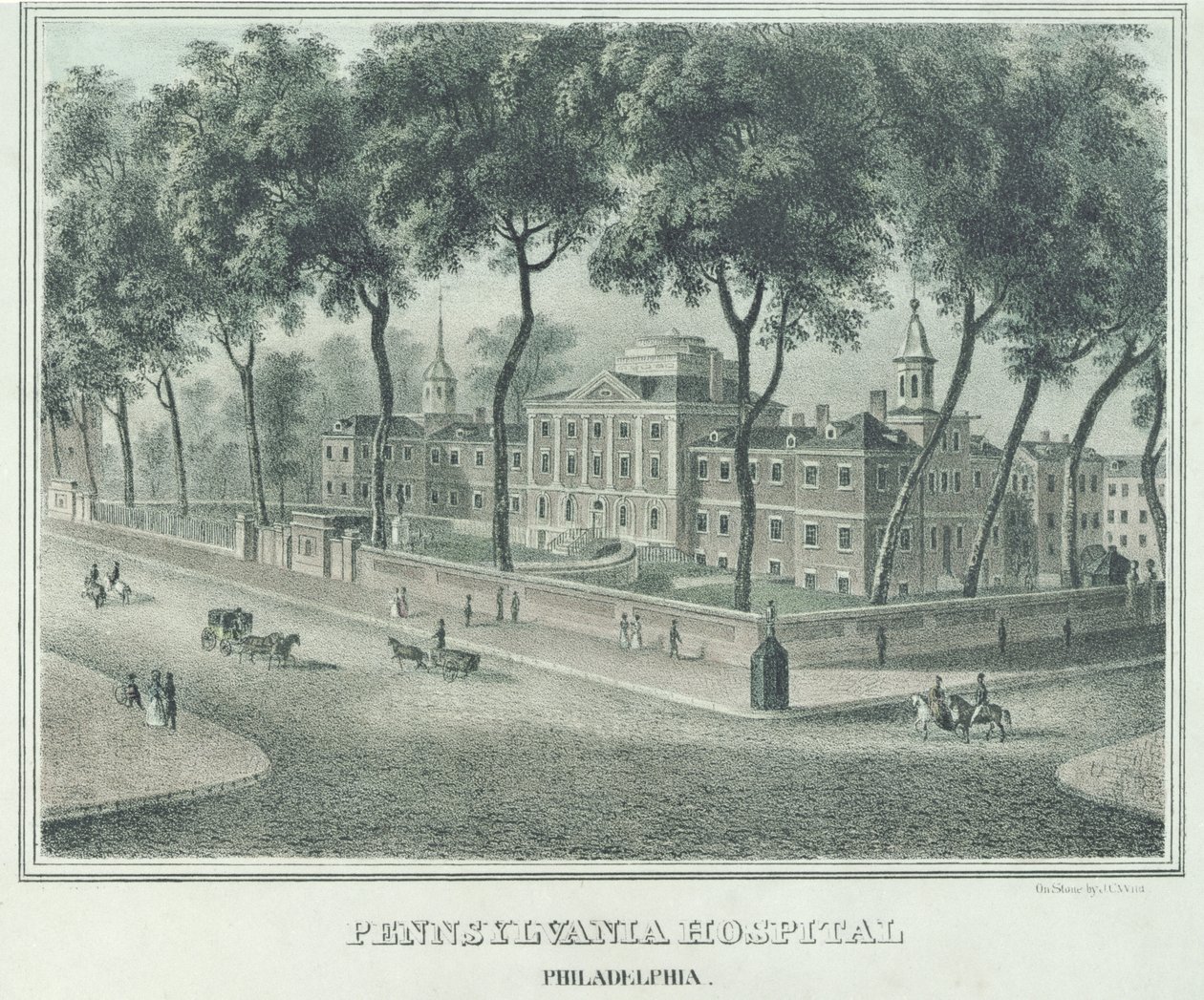 Pennsylvania sykehus, 1838 av John Caspar Wild