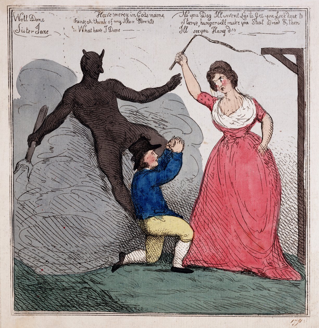 Søster Jane, ca. 1791 (håndfarget gravering) av John Cawse