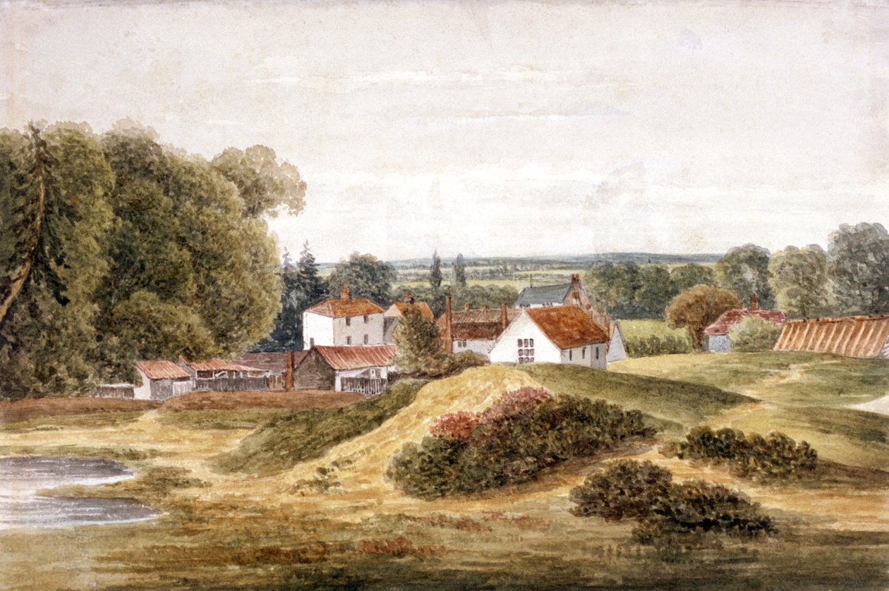 The Spaniards Inn, Hampstead Heath, Hampstead, London, c1820 av John Cawthorn