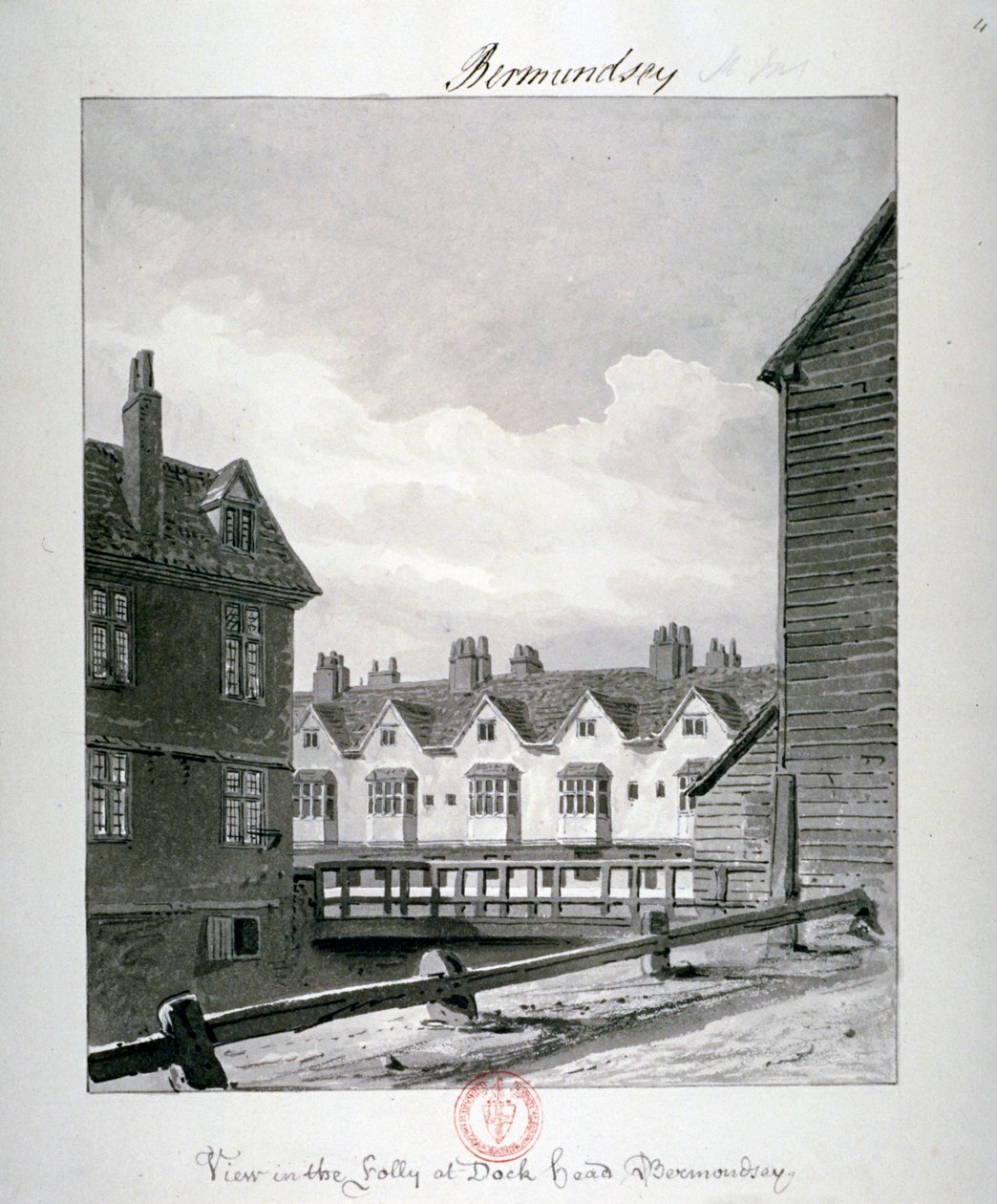 Dockhead Folly, Bermondsey, London, 1820 av John Chessell Buckler