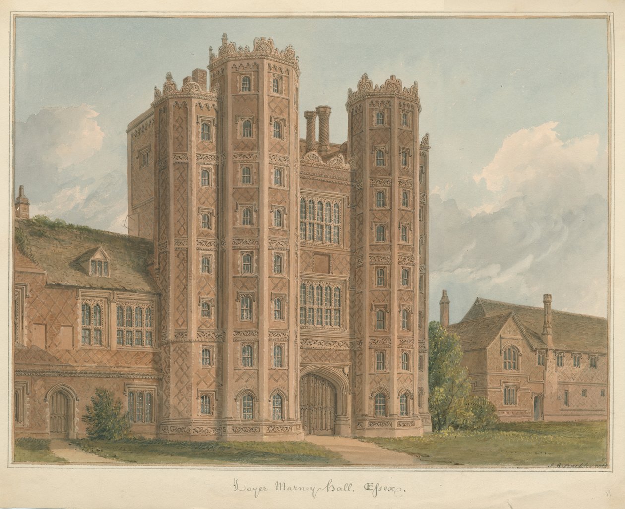 Essex - Layer Marney Hall, 1825 av John Chessell Buckler