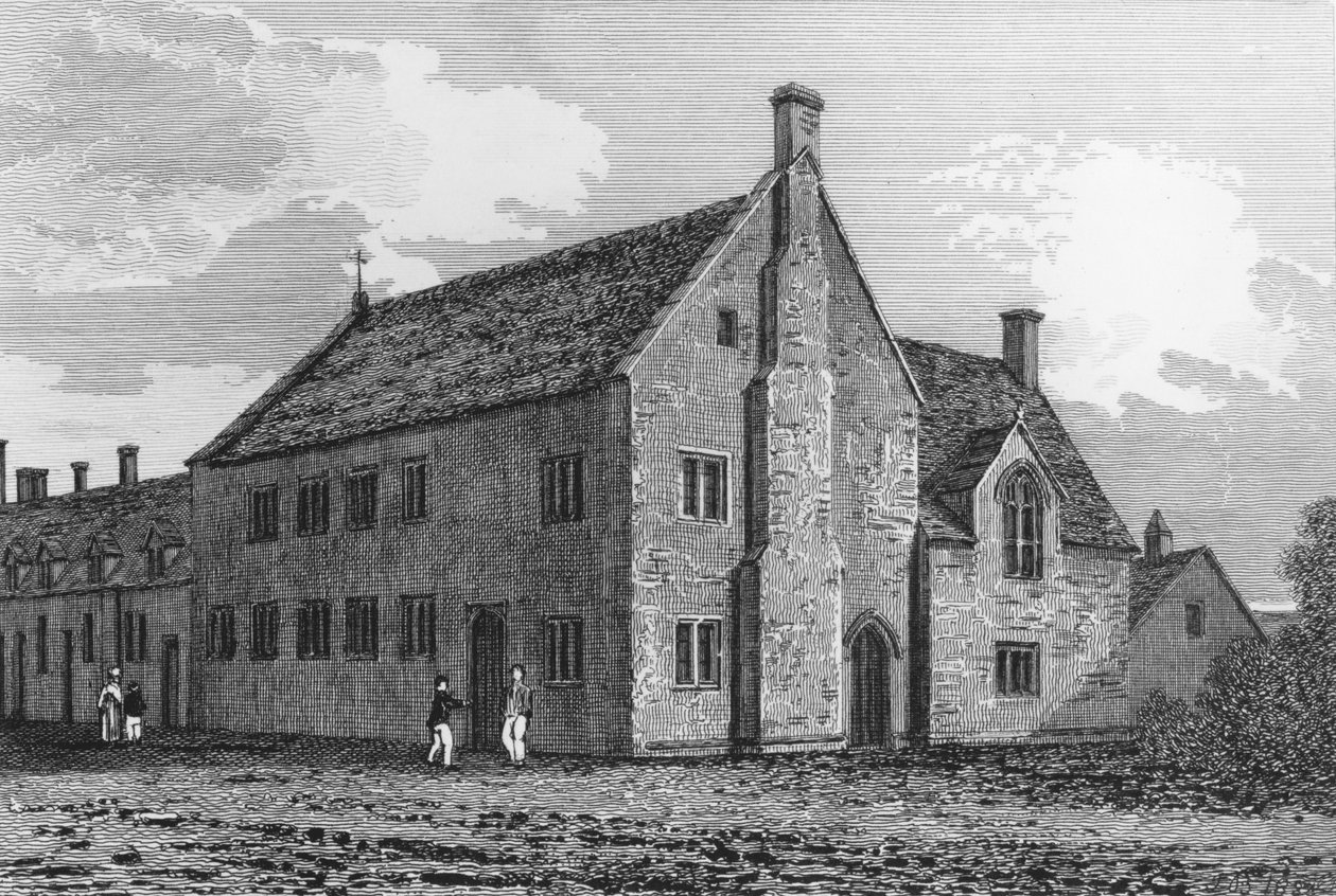 Grammar School i Burford, Oxfordshire av John Chessell Buckler
