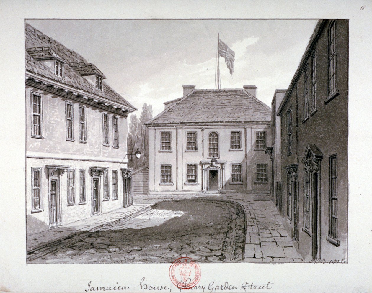 Jamaica House, Cherry Garden Street, Bermondsey, London, 1826 av John Chessell Buckler