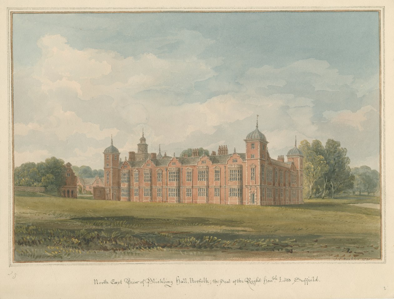 Norfolk - Blickling Hall, 1820 av John Chessell Buckler