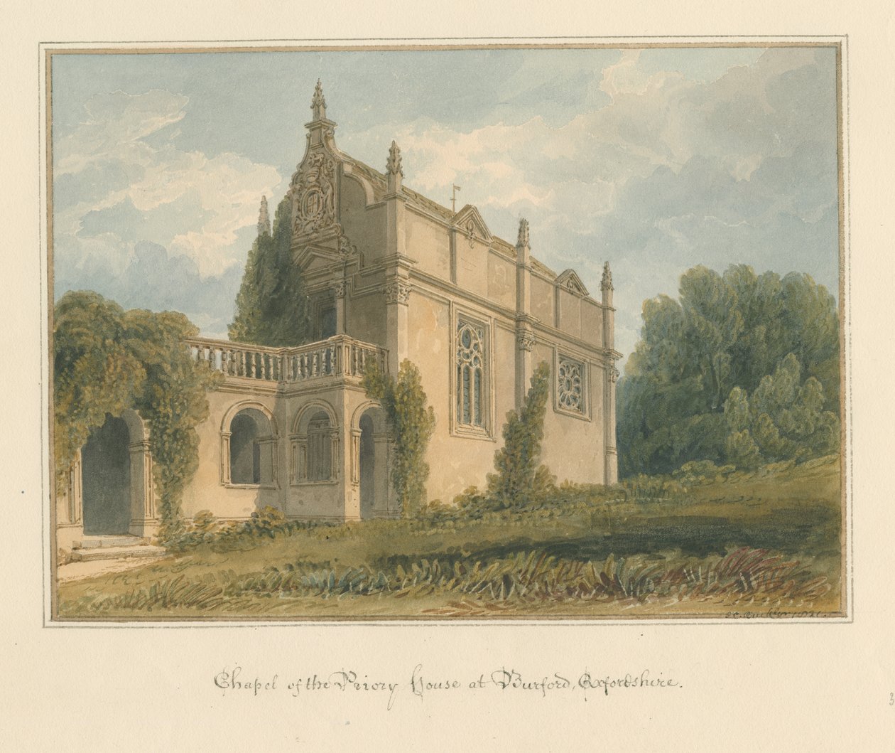 Oxfordshire - Burford - Chapel of the Priory House, 1821 av John Chessell Buckler