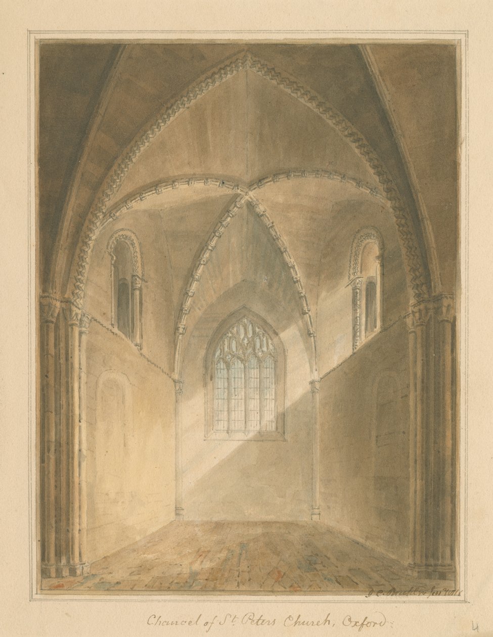 Oxfordshire - Oxford - Interiør av Chancel of St. Peter