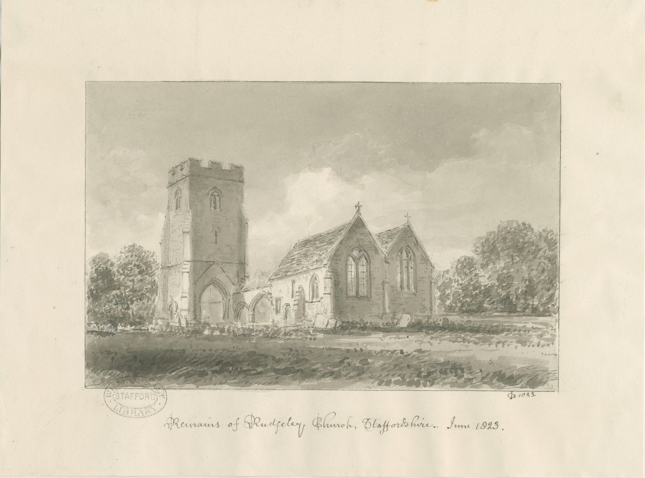Rugeley kirke av John Chessell Buckler