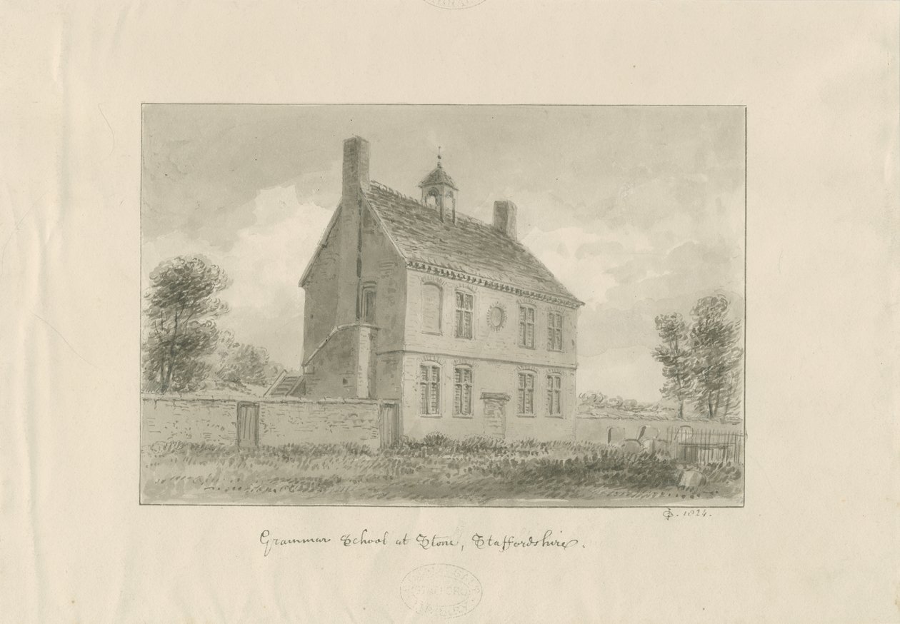 Stein - Grammar School: sepia-tegning av John Chessell Buckler