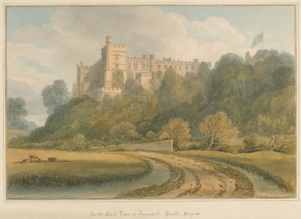 Sussex - Arundel Castle, 1825 av John Chessell Buckler