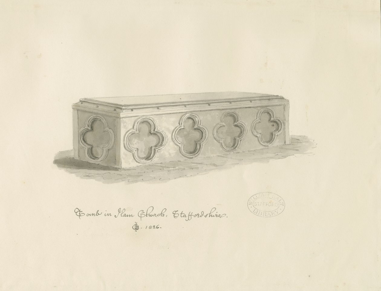 Grav i Ham kirke av John Chessell Buckler