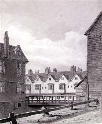 Utsikt over Folly ved Dockhead, Bermondsey av John Chessell Buckler