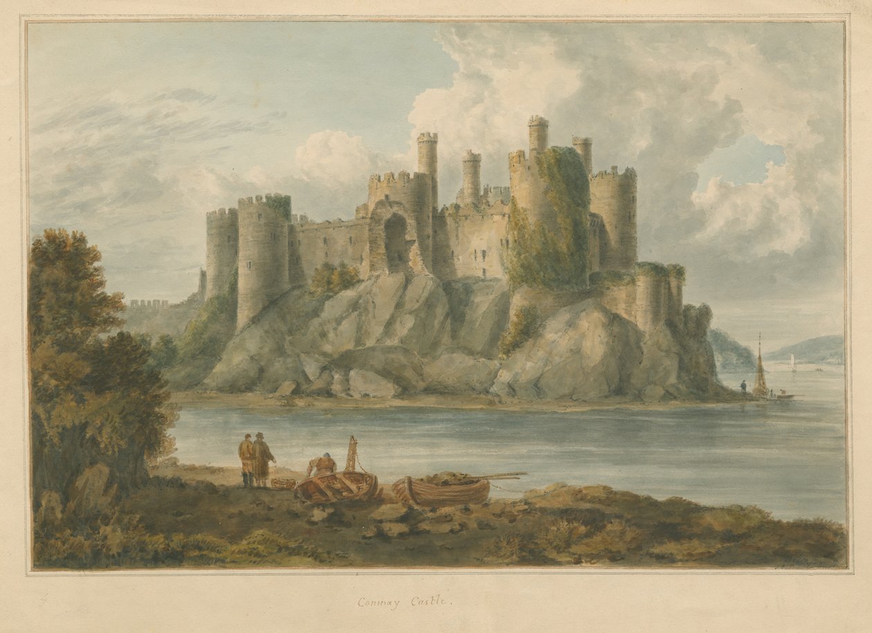 Wales - Carnarvonshire - Conway Castle, 1810 av John Chessell Buckler