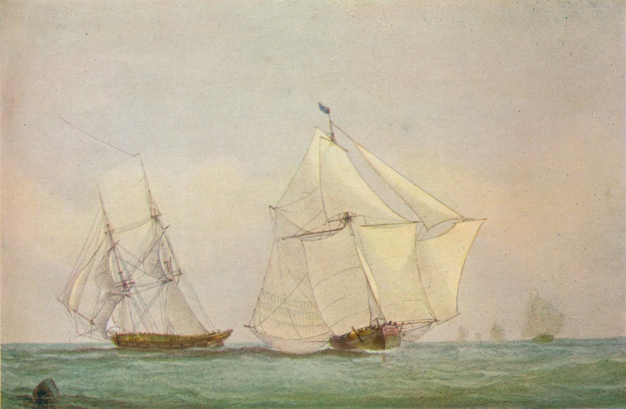 Leith Smack Running Up Swim, oktober 1838 av John Christian Schetky