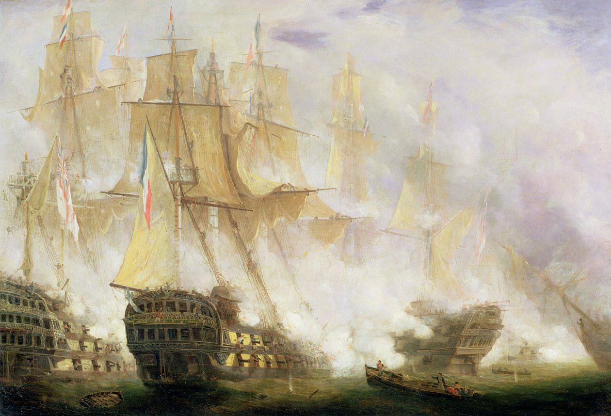 Slaget ved Trafalgar, ca. 1841 (olje på lerret) av John Christian Schetky