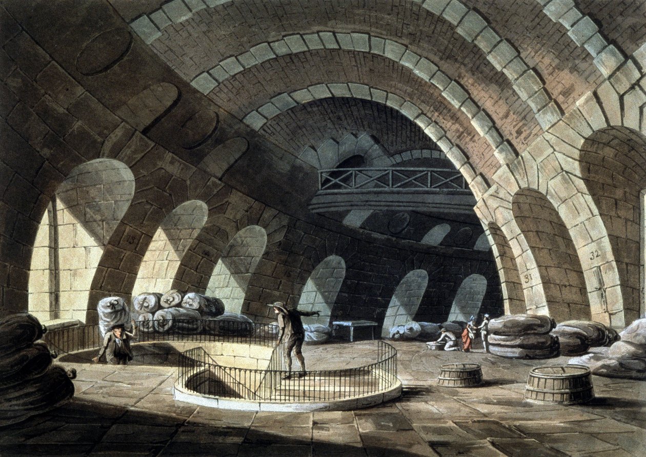 maisbørsen i Paris, gravering, tidlig på 1800-tallet av John Claude (after) Nattes