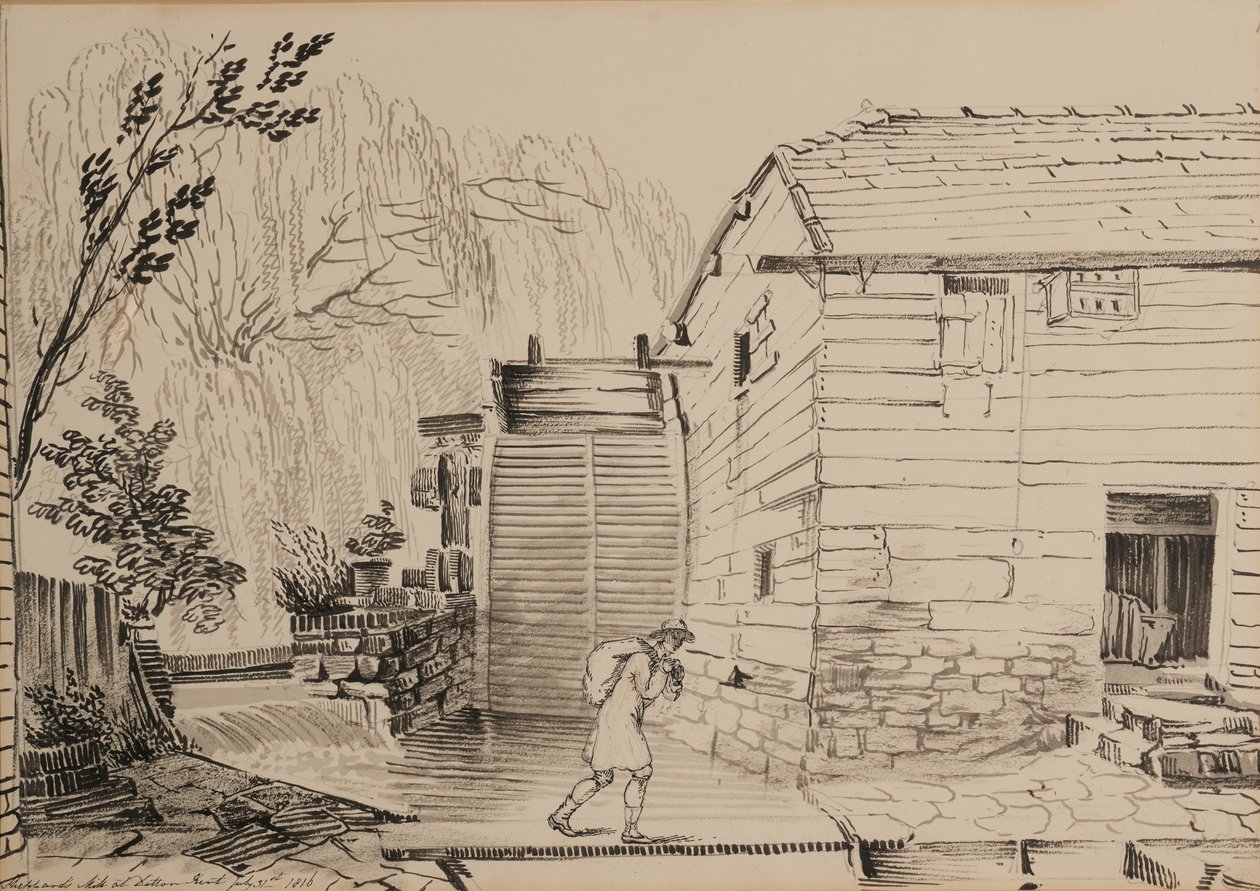 Mill nær Ditton av John Claude Nattes