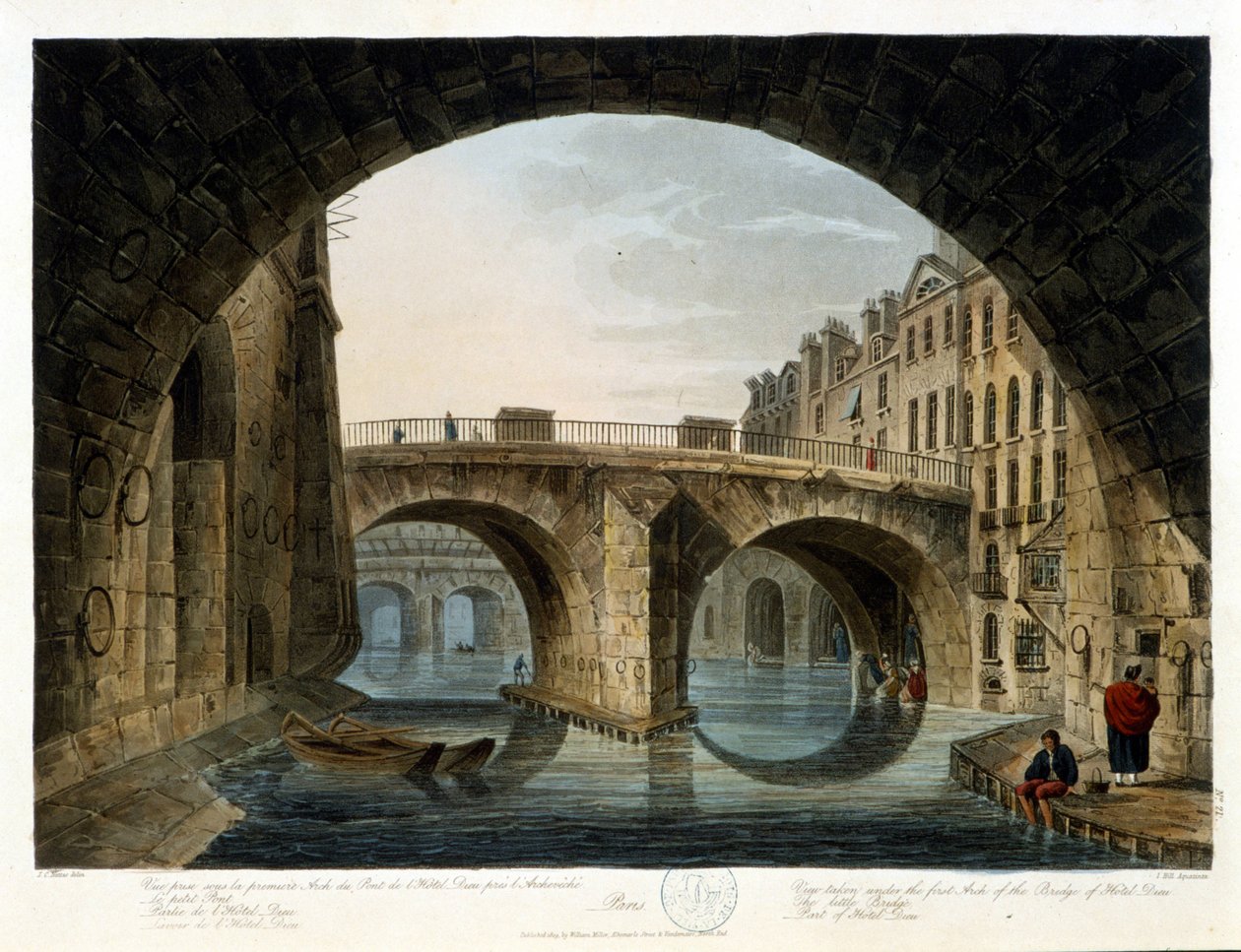 Paris: den lille broen - i "" Paris sett av J.C. Mats", red. Miller, London av John Claude Nattes