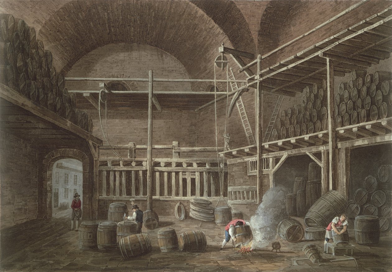 The Baths of Julian på Hotel de Cluny, 1809 (akvatint) av John Claude Nattes