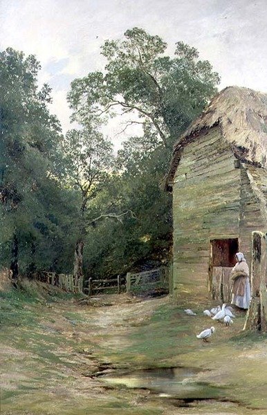 En Surrey Farmyard av John Clayton Adams