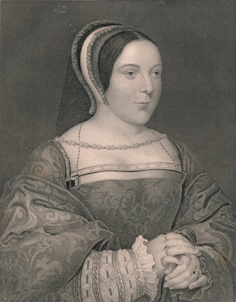 Margaret Tudor. Queen of Scotland, c1525, tidlig på midten av 1800-tallet. av John Cochran