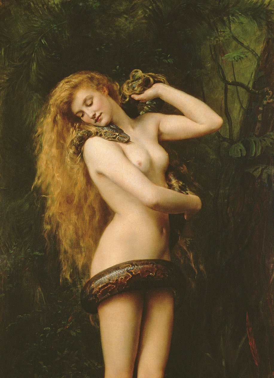 Lilith, 1887 olje på lerret detalj av 125798 av John Collier