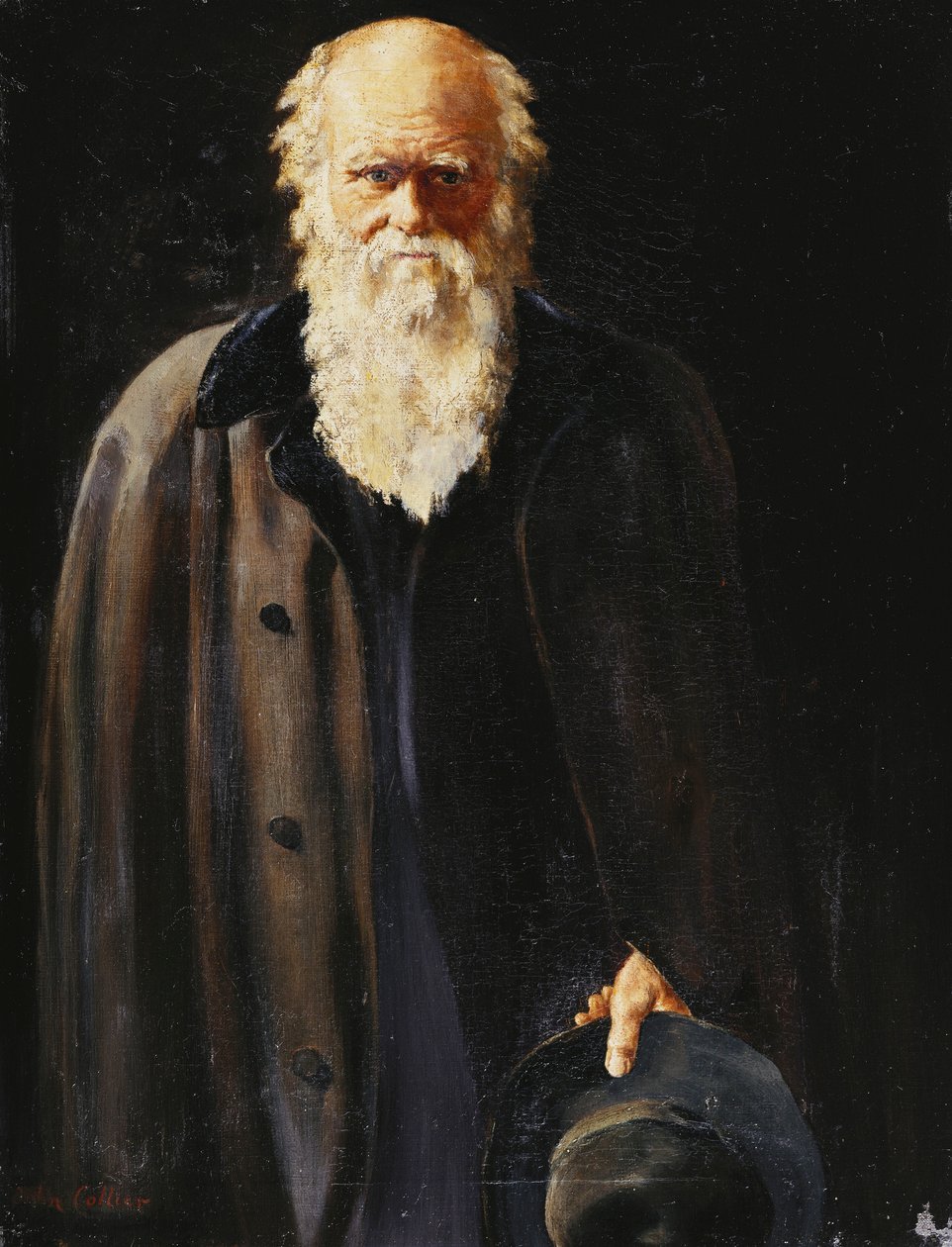 Portrett av Charles Darwin, stående trekvart lengde, 1897 av John Collier
