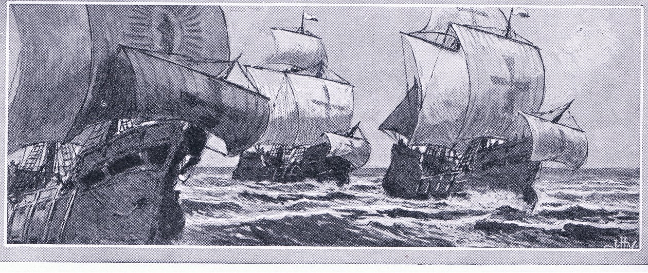 Henry Hudsons siste reise-1610. Kast på drift av et myterisk mannskap, Newnes Pictorial Knowledge utgitt av Newnes, ca. 1950-tallet av John Collier