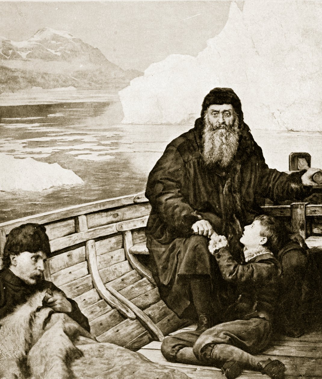Den siste reisen til Henry Hudson, illustrasjon fra 