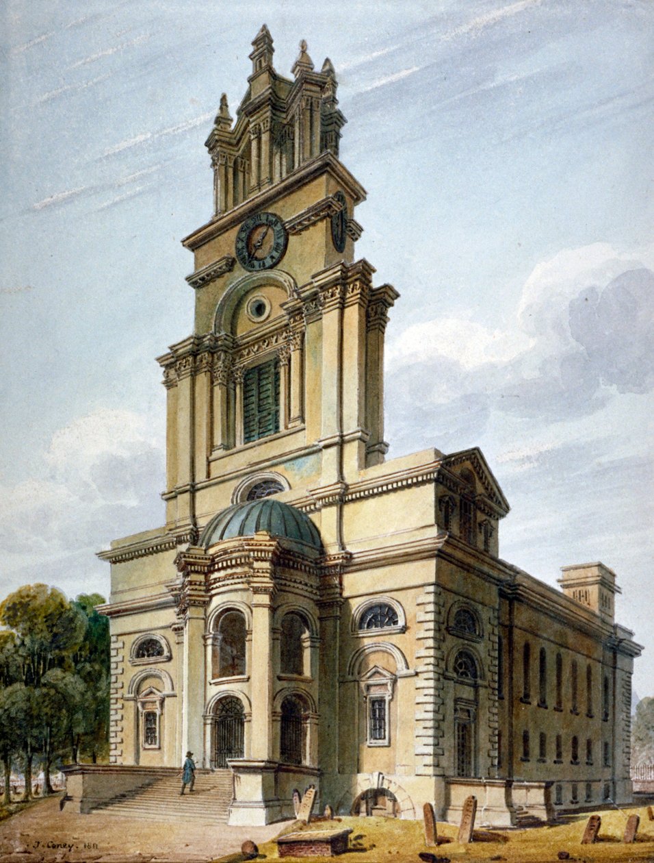 Church of St Anne, Limehouse, London, 1811 av John Coney
