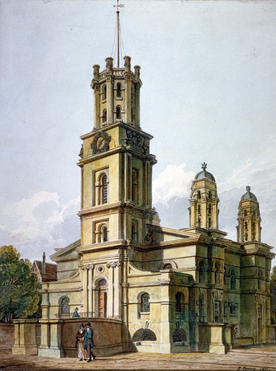 Church of St George in the East, Stepney, London, 1811 av John Coney