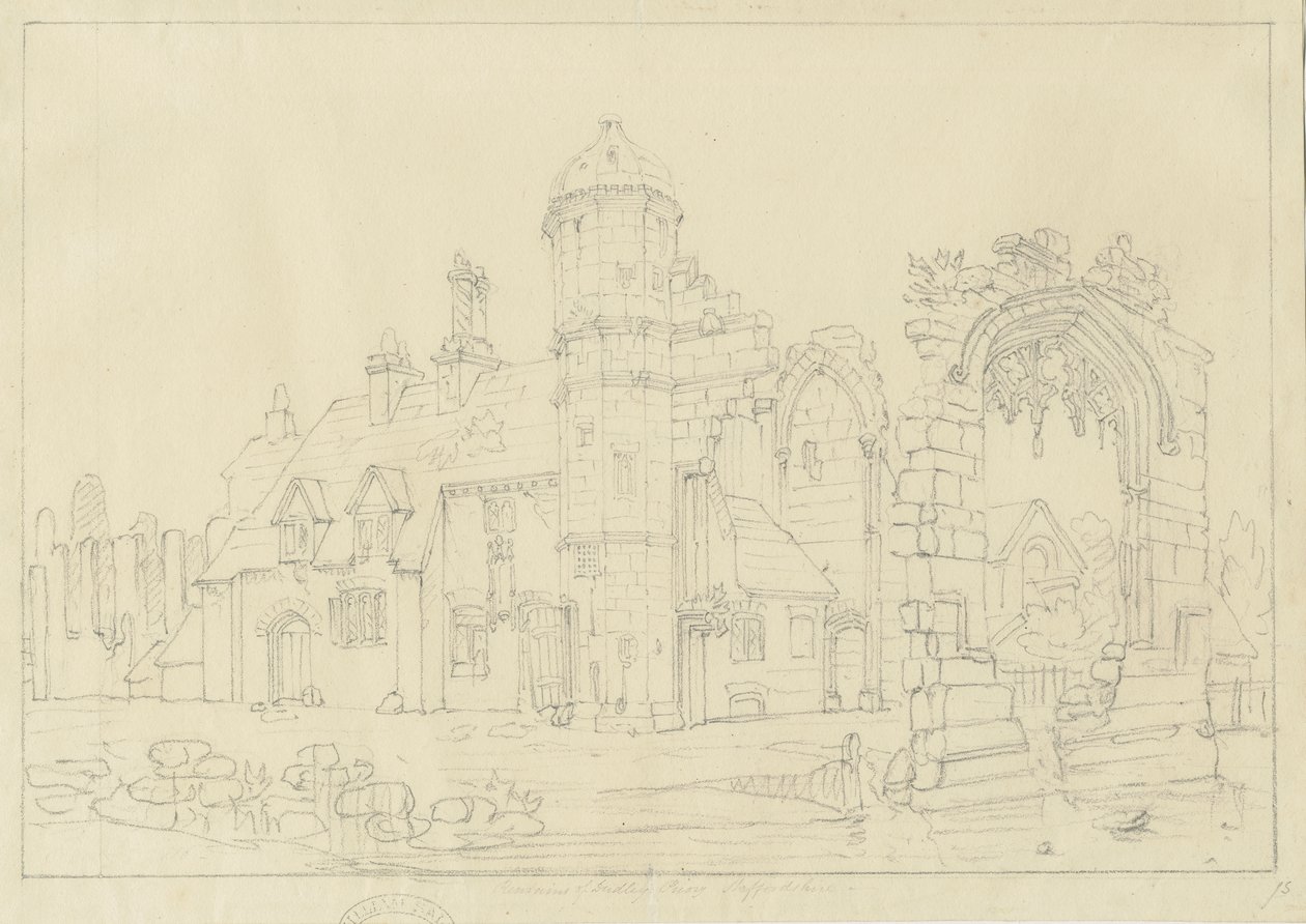 Dudley Priory: blyanttegning, nd [1800-tallet] av John Coney