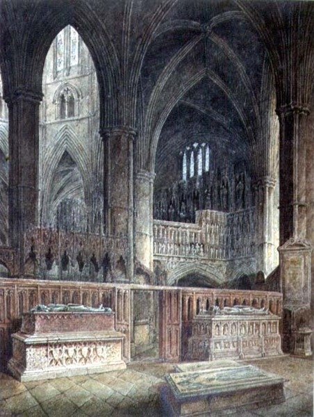 Interiør av St.Edmunds Chapel, Westminster Abbey, 1800-tallet av John Coney