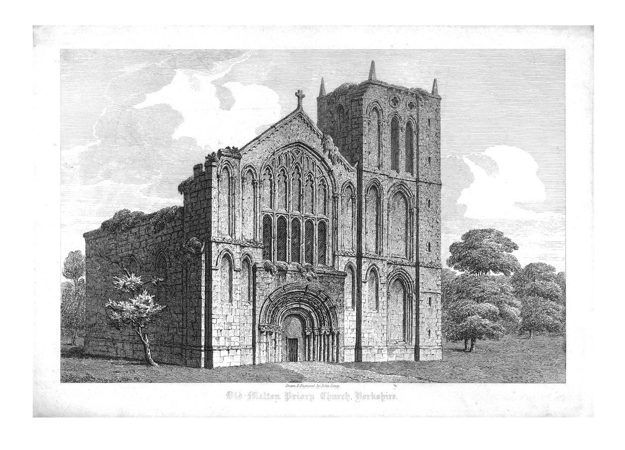 Old Malton Priory Church, Yorkshire, tidlig på 1800-tallet. av John Coney