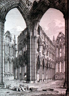 Whitby Abbey, Yorkshire, illustrasjon fra 