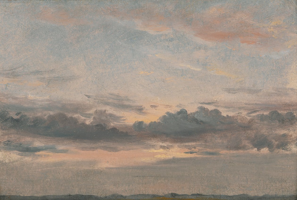 En skystudie, solnedgang av John Constable