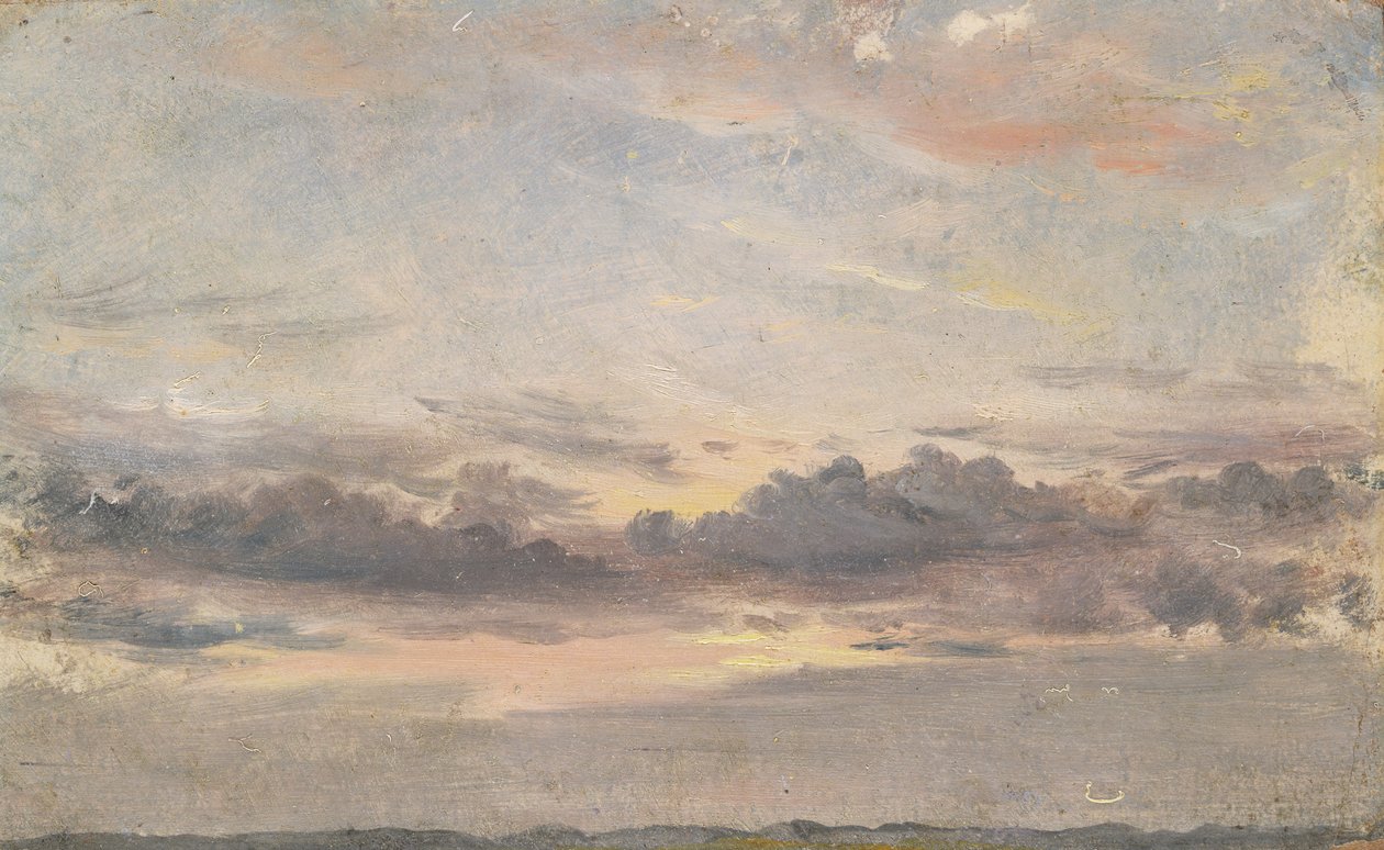 A Cloud Study, Sunset, ca. 1821 (olje på papir på kvernbrett) av John Constable