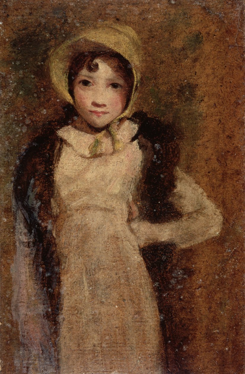 En jente, antatt å være kunstnerens datter (olje på papir lagt om bord) av John Constable