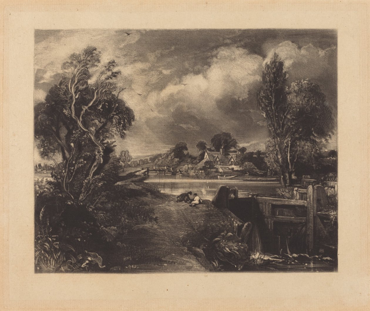 En sluse på Stour av John Constable
