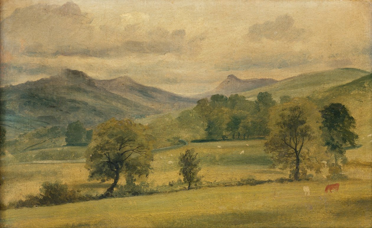 En utsikt i Lake District (akvarell) av John Constable