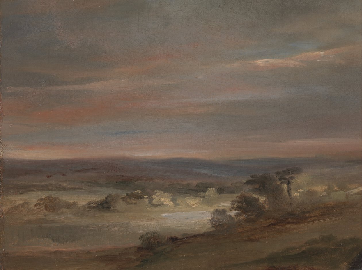 En utsikt over Hampstead Heath, tidlig morgen, ca. 1821. av John Constable