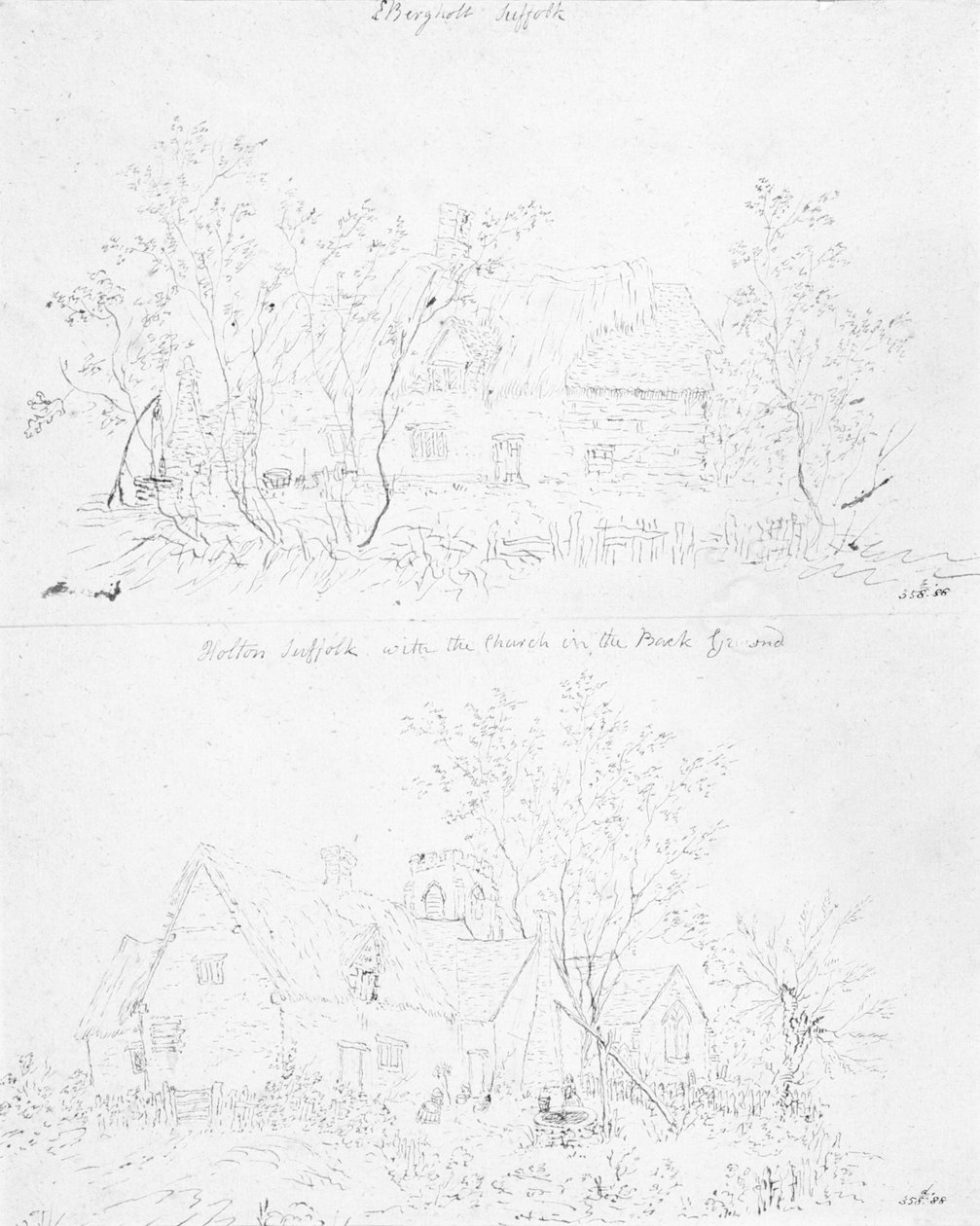 En ødelagt hytte i Capel, Suffolk av John Constable