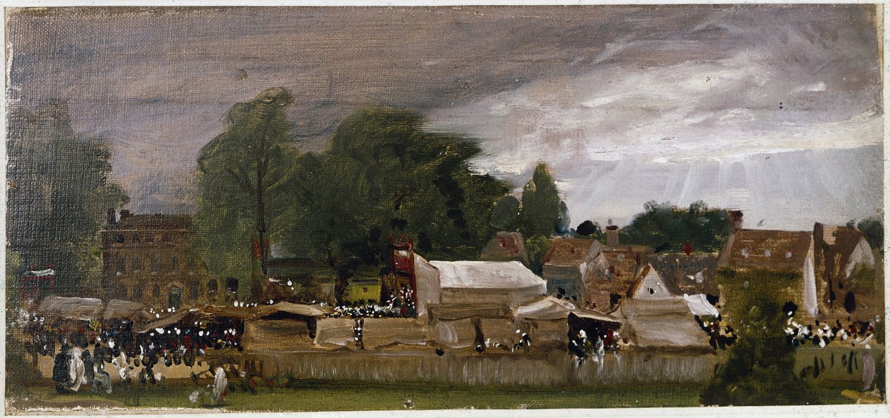 En bygdemesse, trolig på Østre Bergholt (olje på lerret av John Constable