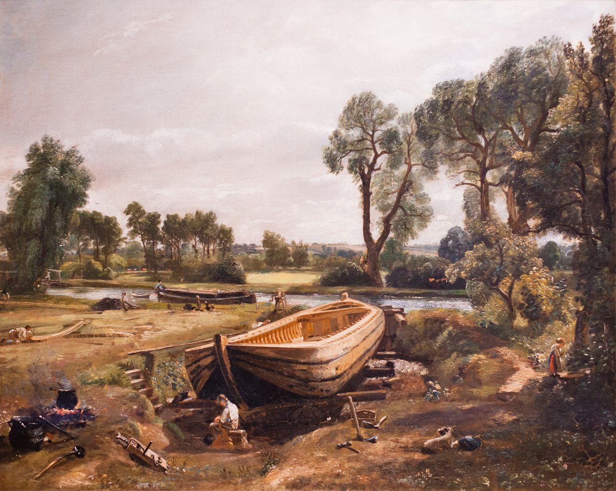 Båtbygging nær Flatford Mill av John Constable