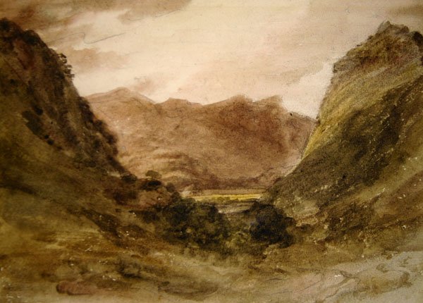 Borrowdale (akvarell på papir) av John Constable