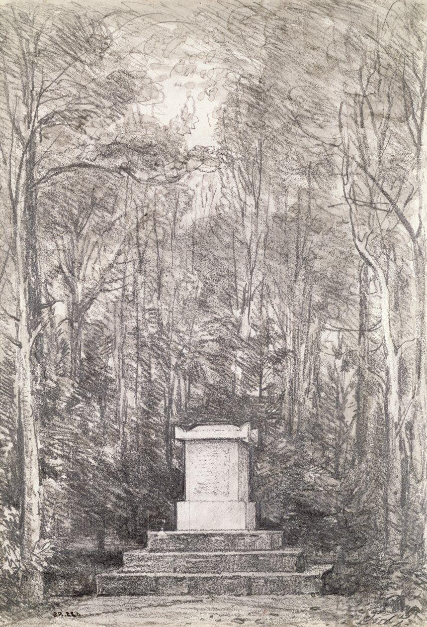 Cenotaph til Sir Joshua Reynolds i Coleorton Hall, Leicestershire, 1823 (blyanttegning) av John Constable
