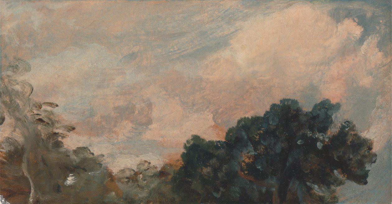 Skystudie med trær av John Constable