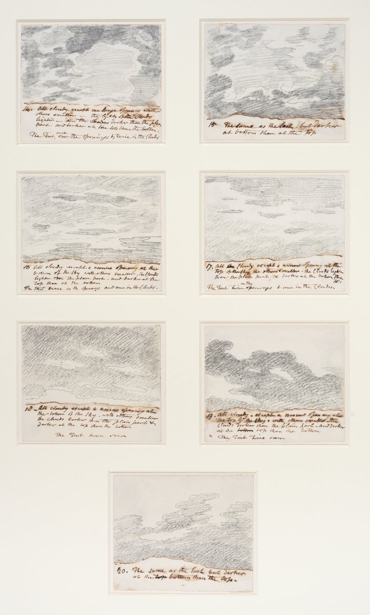 Skystudier (etter Alexander Cozens#39; #39;Graveringer av himmelen#39;), ca. 1822–23 (grafitt på papir) av John Constable